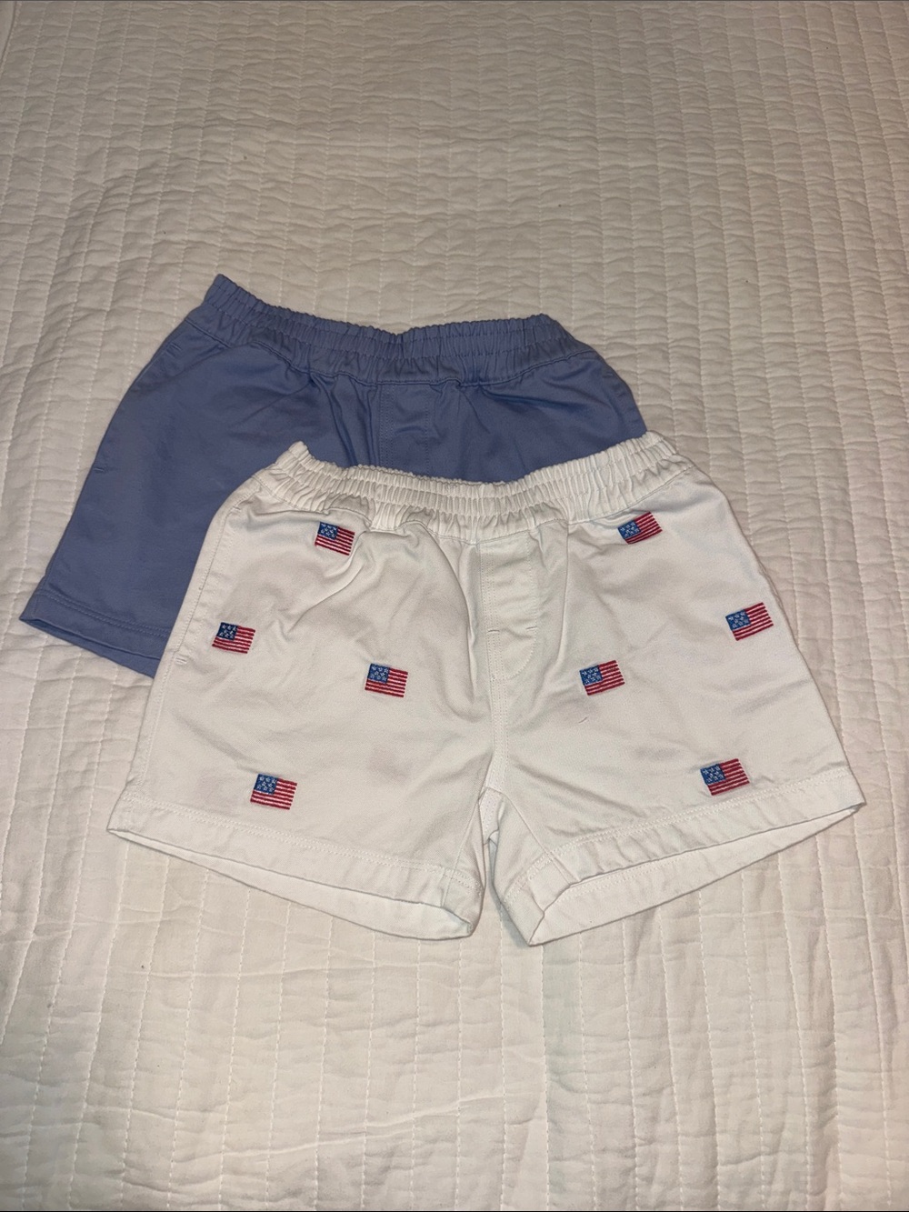 EUC Set of 2 TBBC Red white and Blue USA theme Boys Shorts Size 7